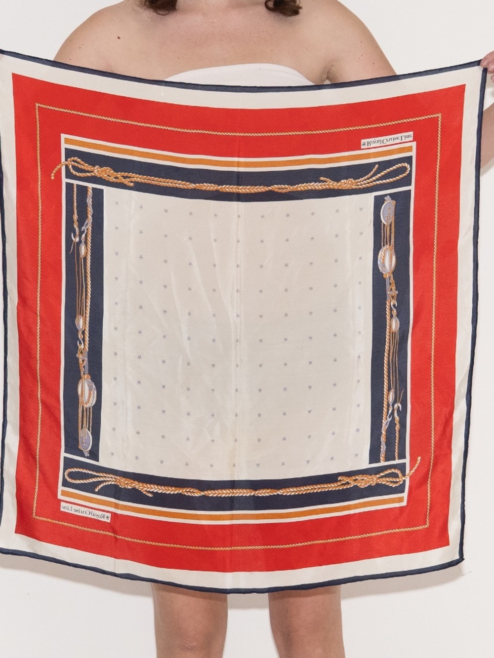 Vintage nautical square scarf royal cruise line 29" by 29"
